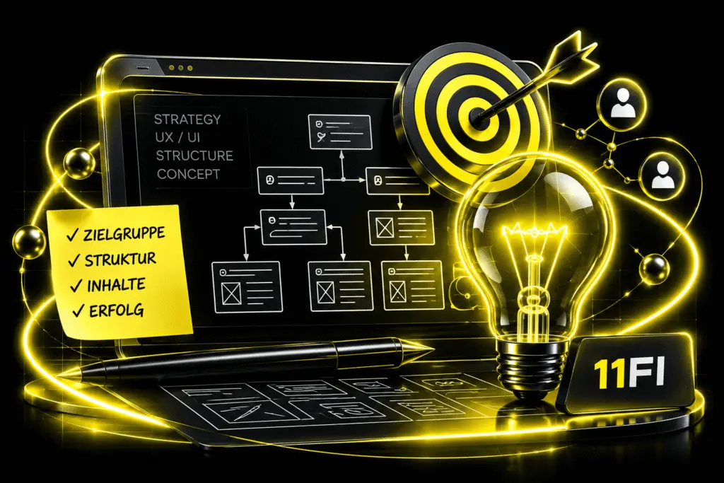 Webdesign Konzept und Seitenstruktur bei 11Fi